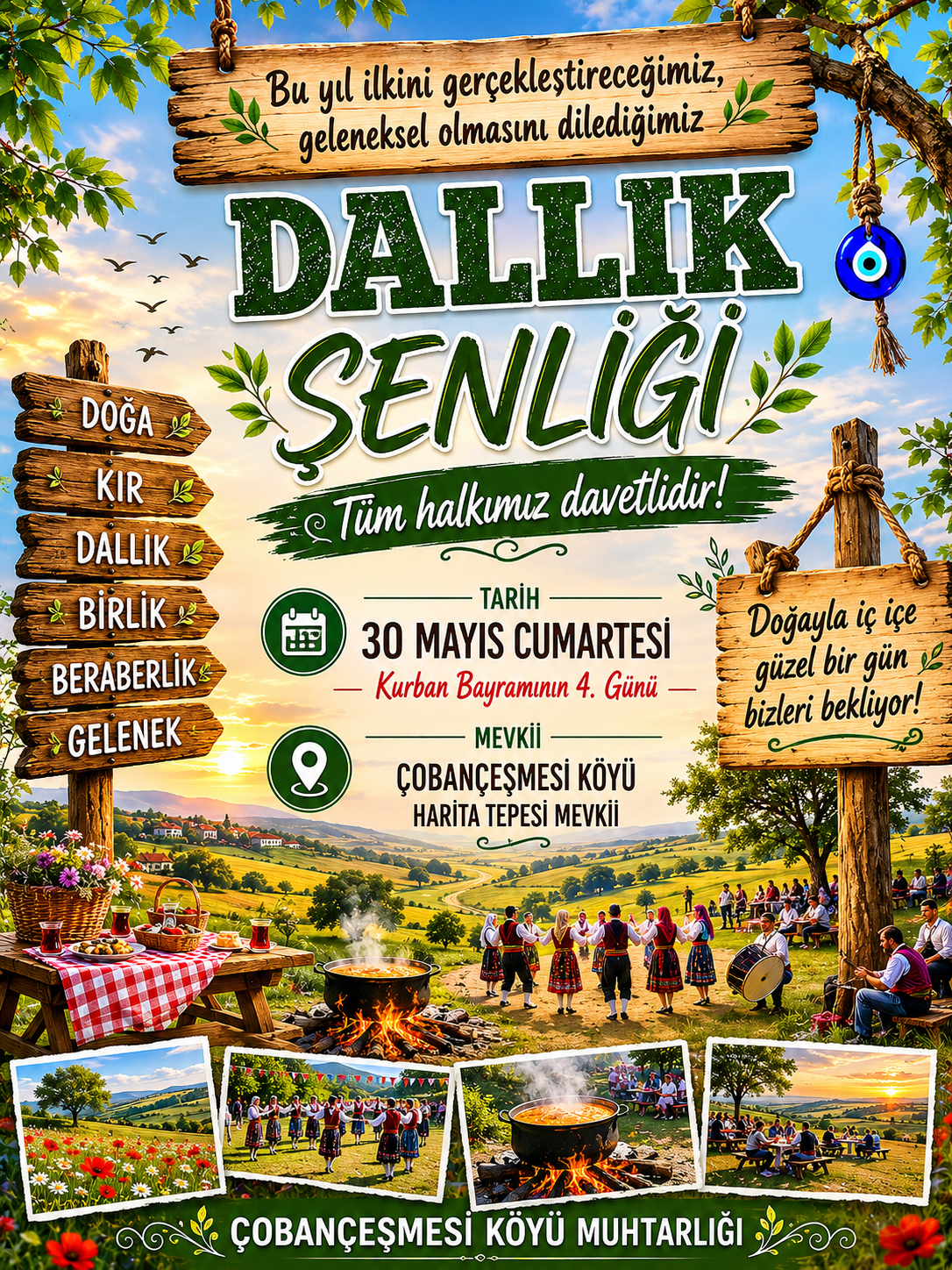 Çobançeşmesi Köyü’nde ilk “dallık şenliği” heyecanı
