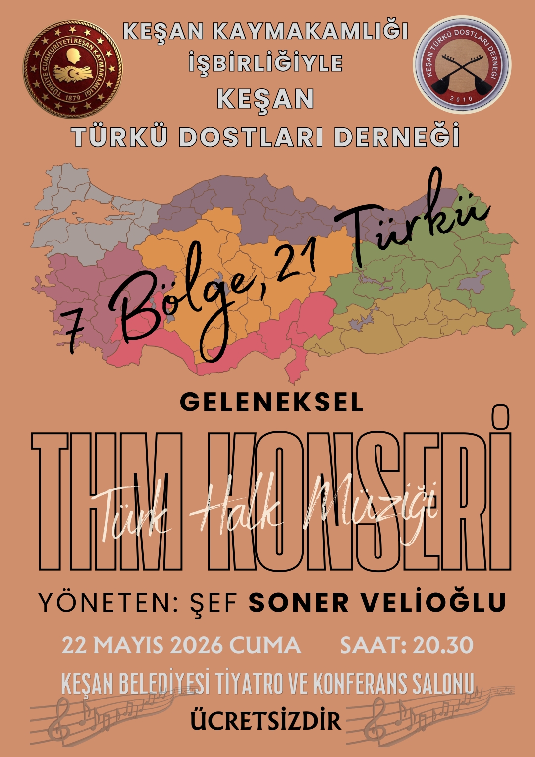 Türkü Dostları Derneği’nin konseri 22 Mayıs’ta