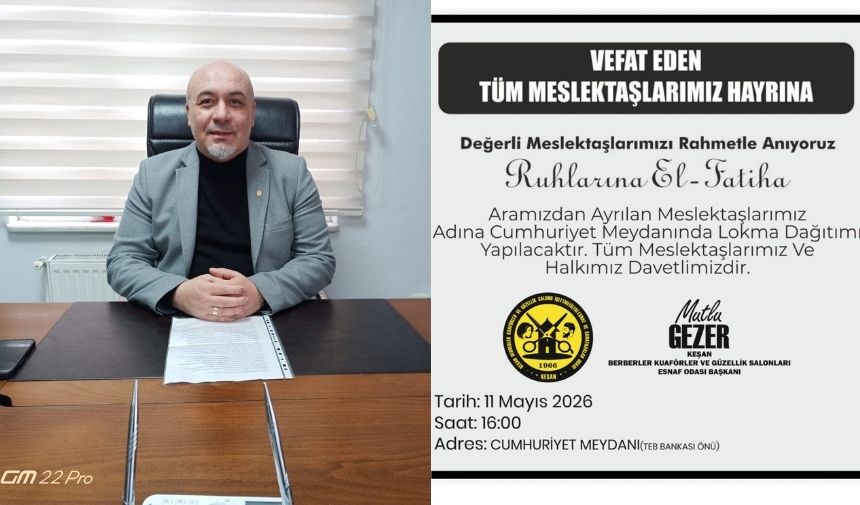 Keşanlı kuaför esnafından ahde vefa
