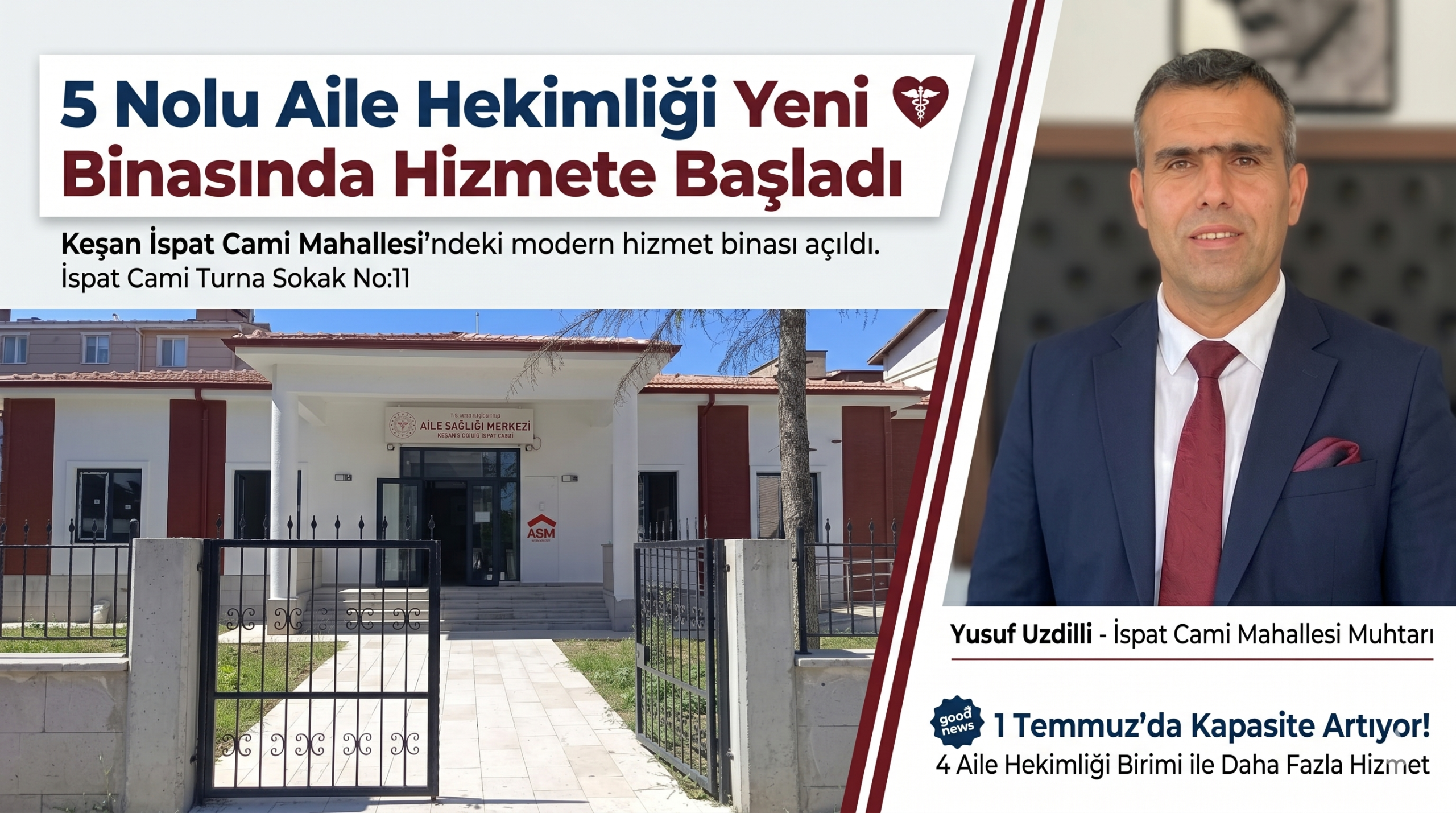 5 Nolu aile hekimliği yeni binasında hizmete başladı