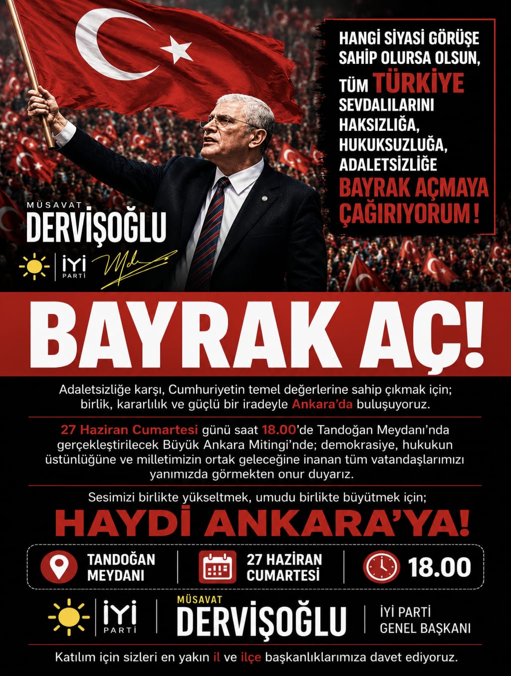 Şahin’den “Büyük Ankara Mitingi”ne Davet