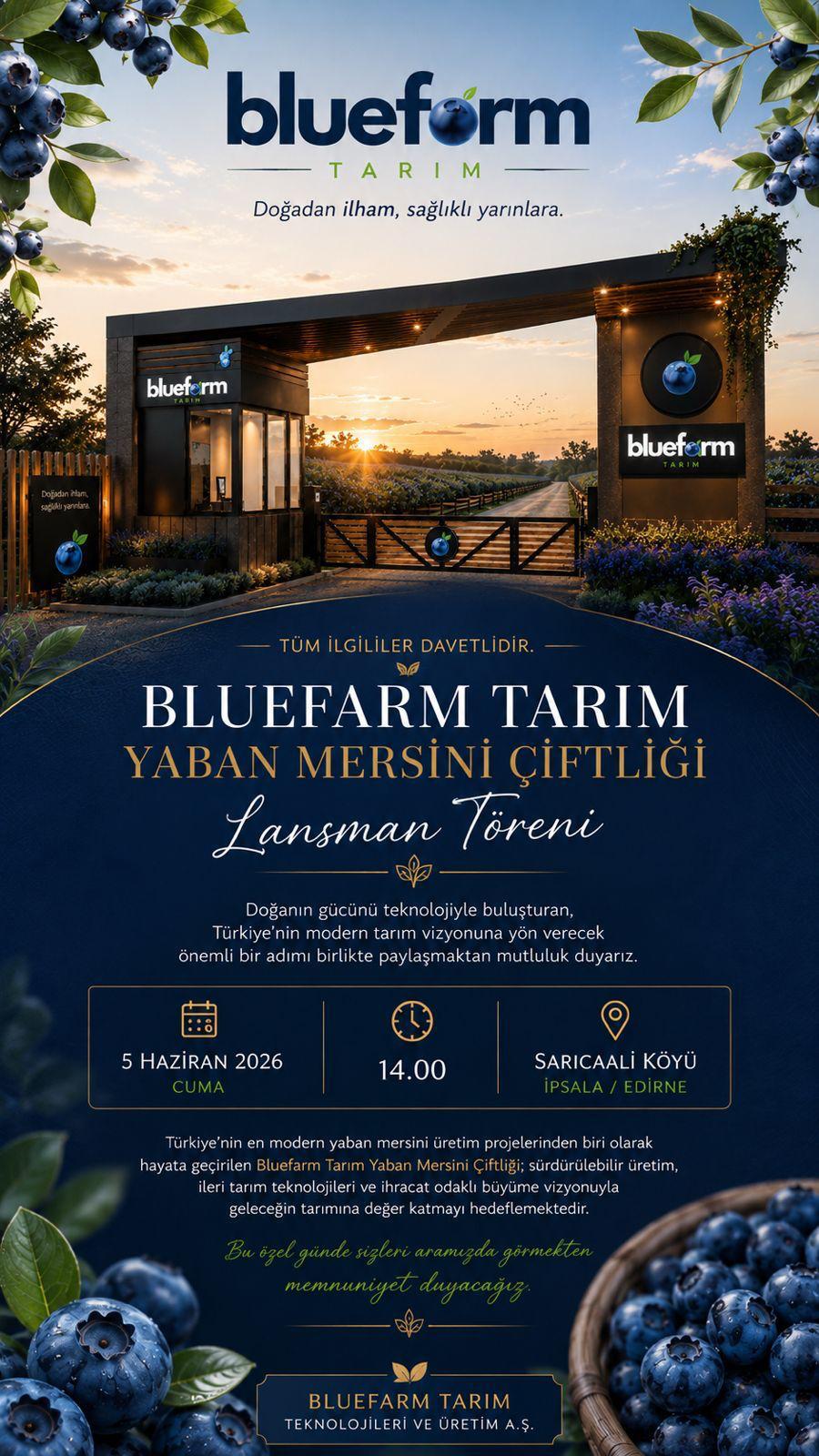 Yaban Mersini Çiftliği İpsala’da kuruluyor
