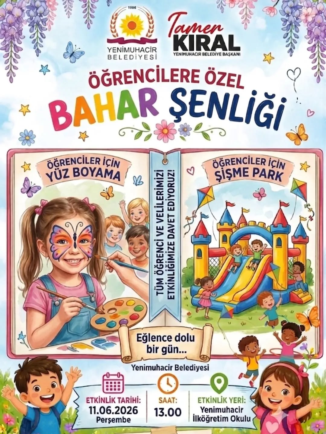 Yenimuhacir’de çocuklar için dev bahar şenliği bugün