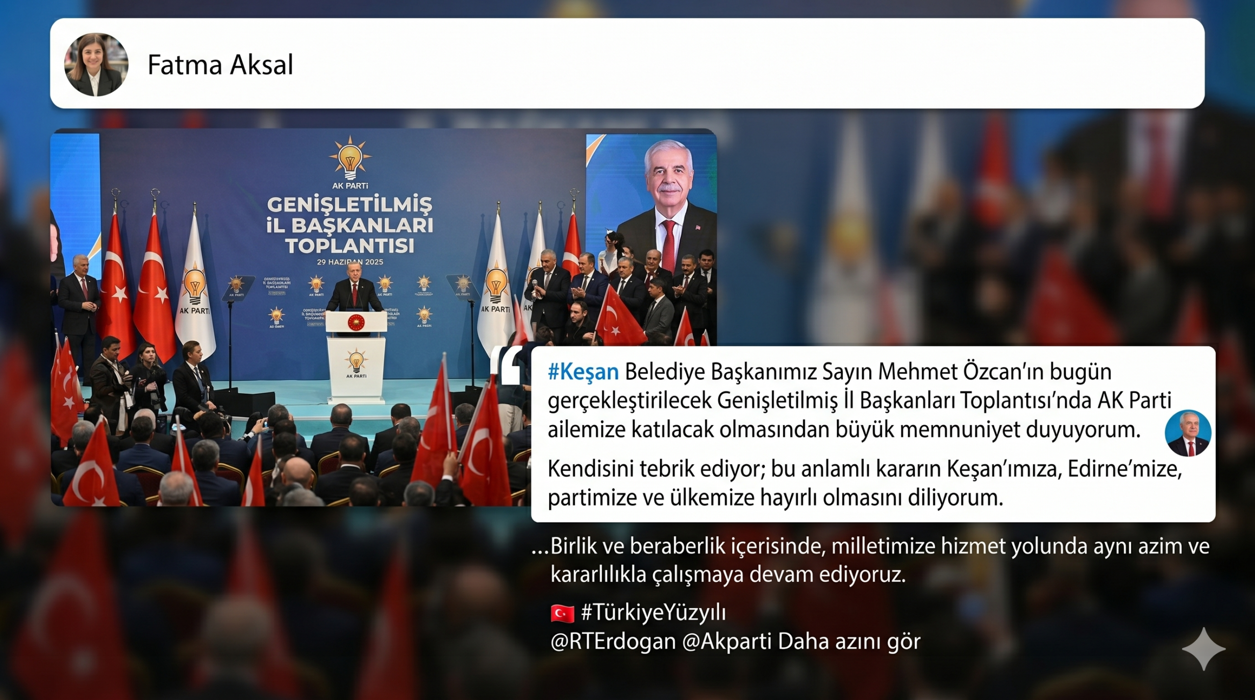 Aksal açıkladı: “Özcan bugün AK Partiye geçiyor”