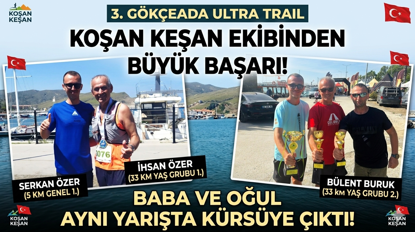 Koşan Keşan ekibinden Gökçeada da büyük başarı