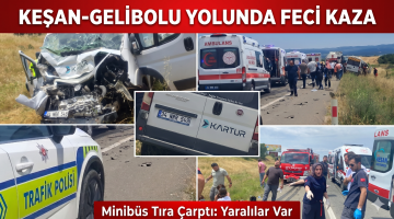 Tıra çarpan minibüste 16 kişi yaralandı