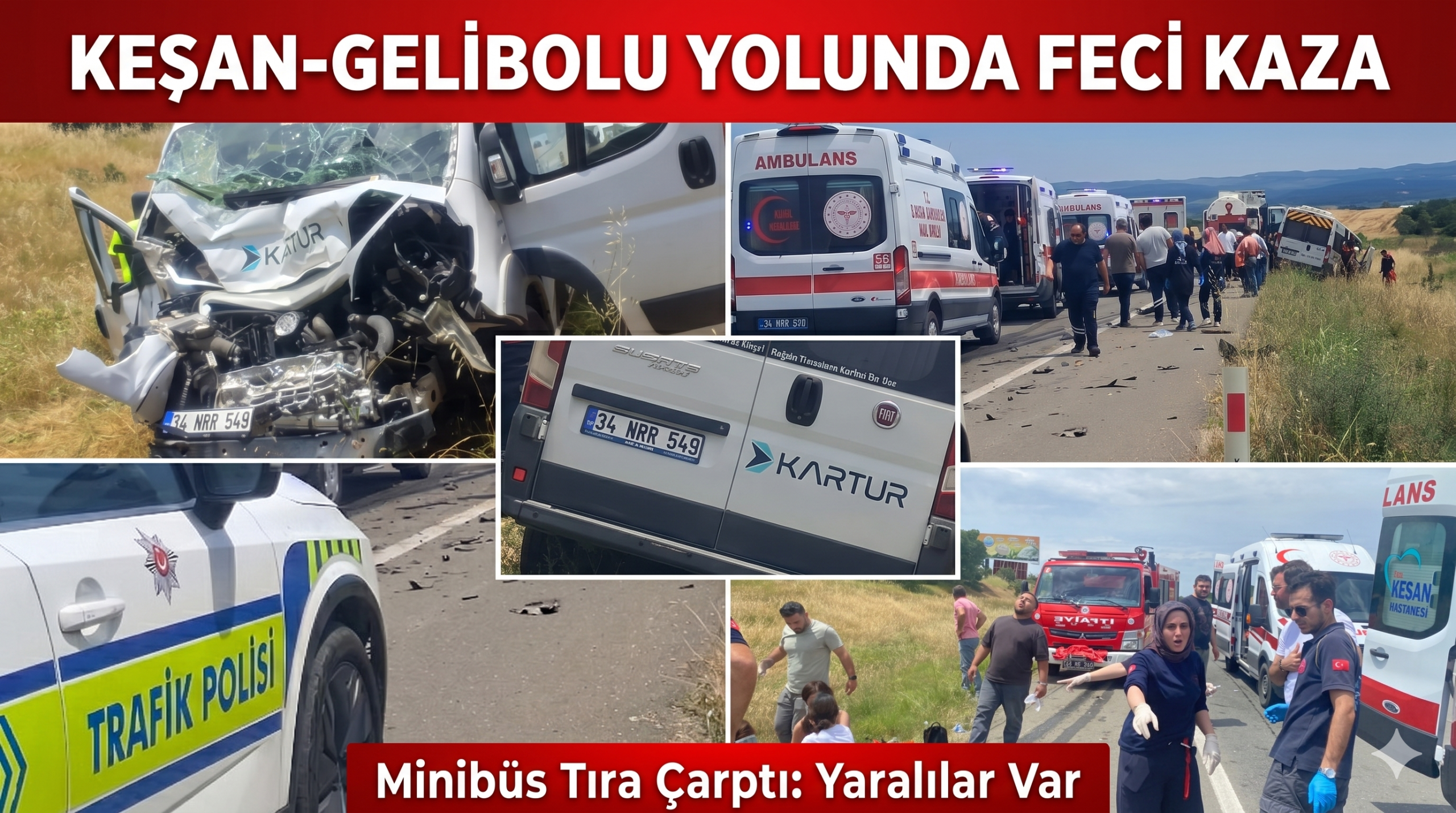 Tıra çarpan minibüste 16 kişi yaralandı