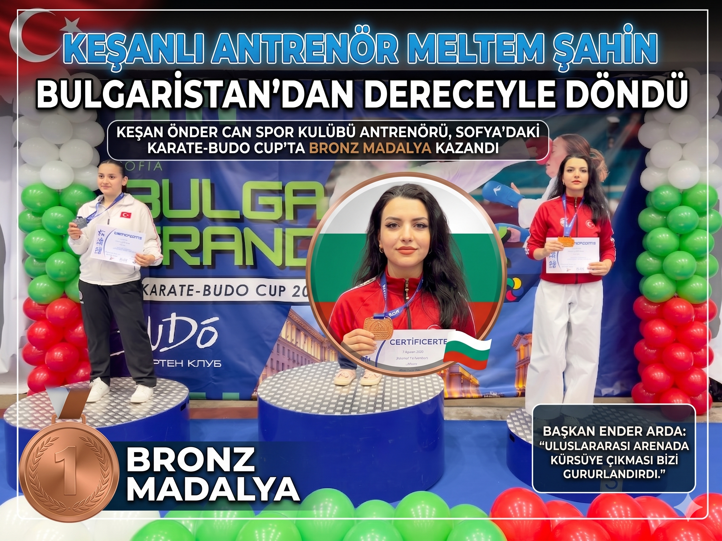 Meltem Şahin Bulgaristan’dan dereceyle döndü
