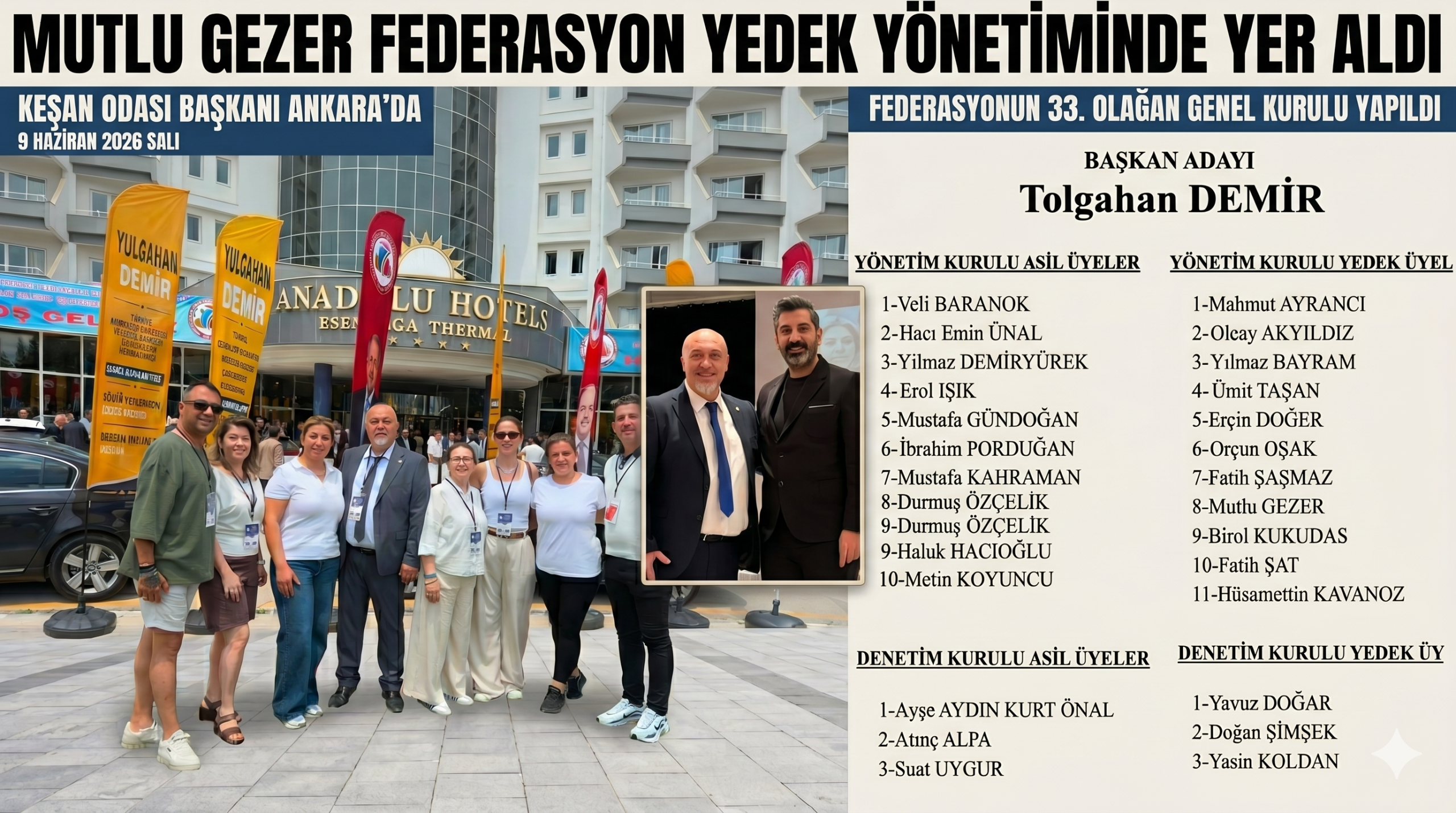 Mutlu Gezer, Federasyon Genel Kurulunda Keşan’ı temsil etti