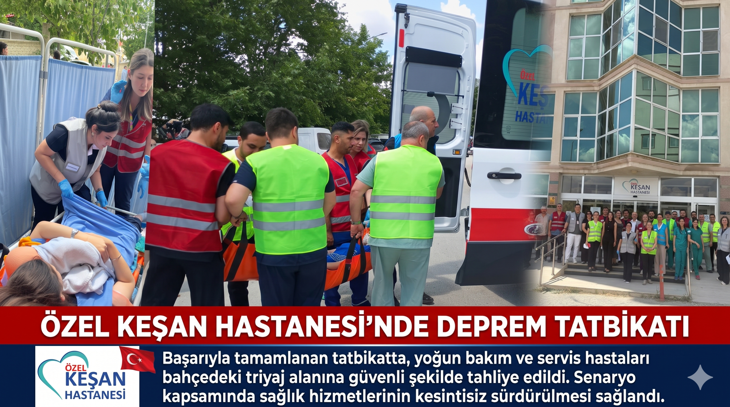 Özel Keşan Hastanesi’nde deprem tatbikatı gerçekleştirildi