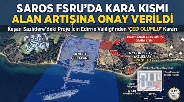 Saros FSRU’da kara kısmı alan artışına onay verildi