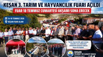 Keşan 3.Tarım ve Hayvancılık Fuarı açıldı