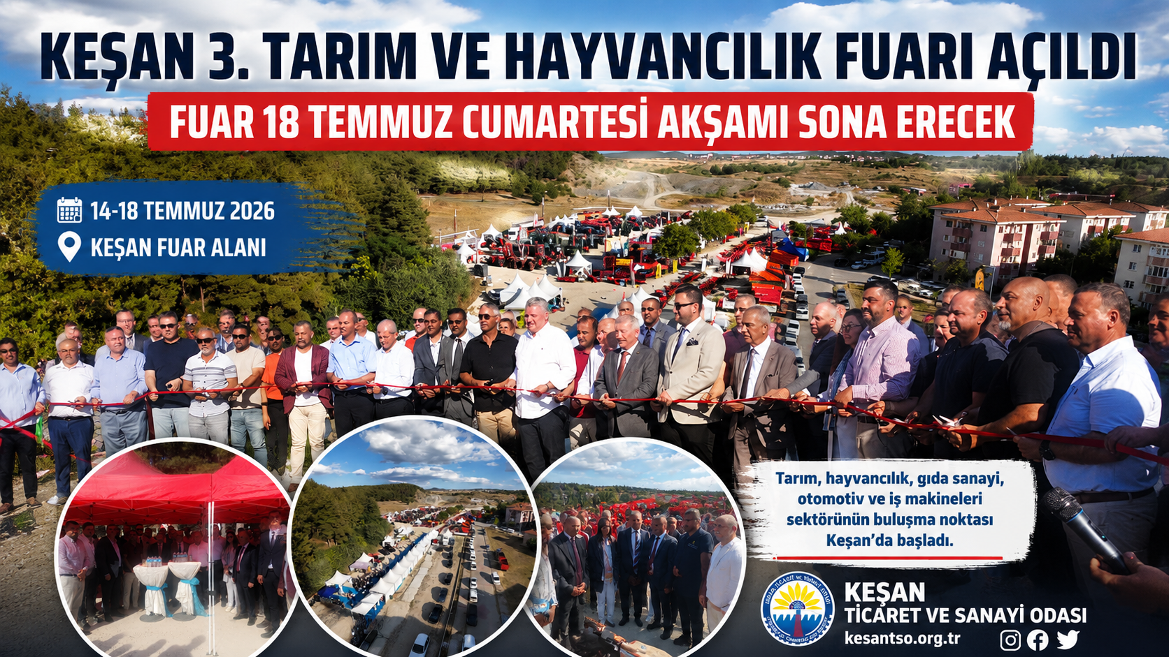 Keşan 3.Tarım ve Hayvancılık Fuarı açıldı