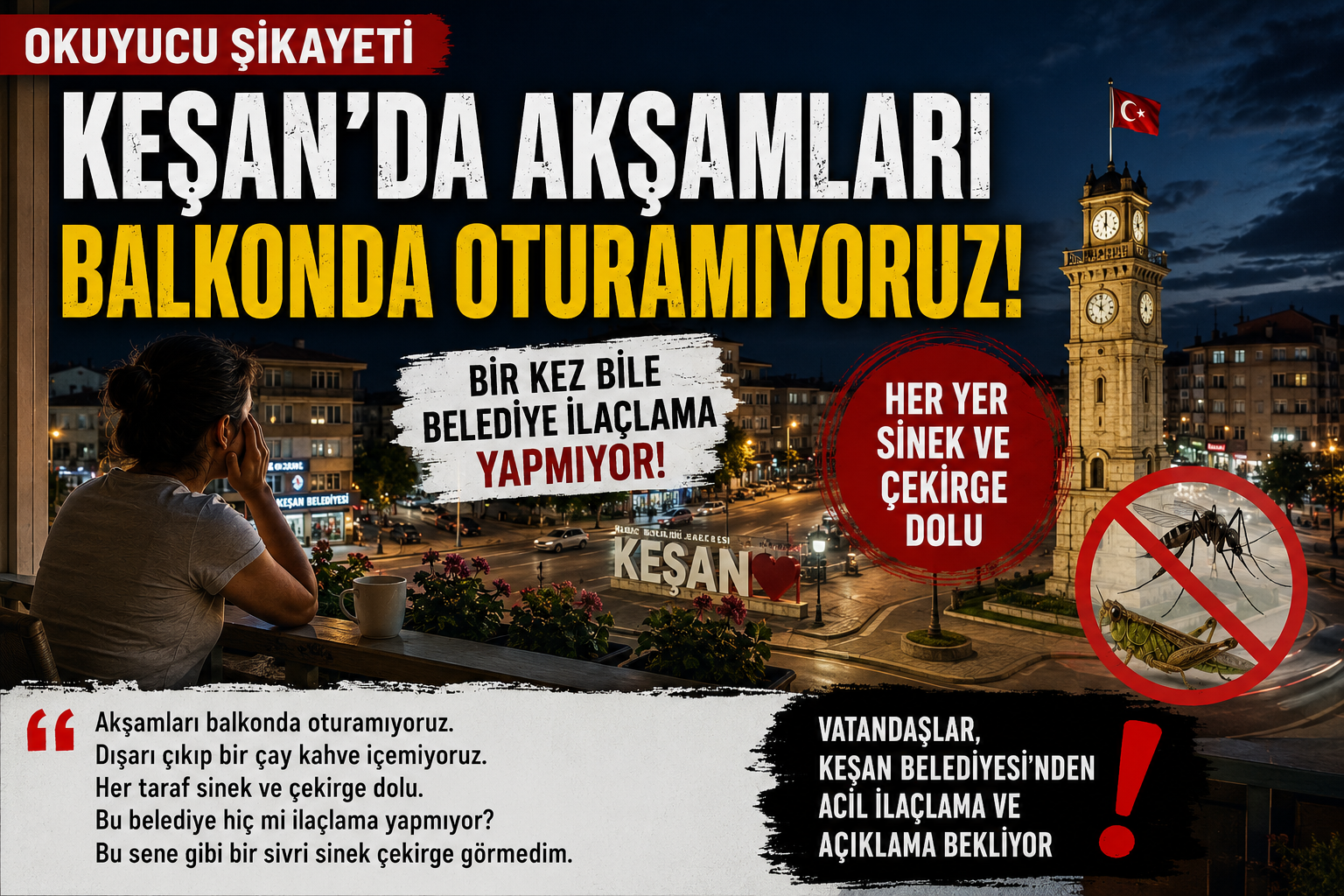 Vatandaşlardan sinek ve çekirge tepkisi