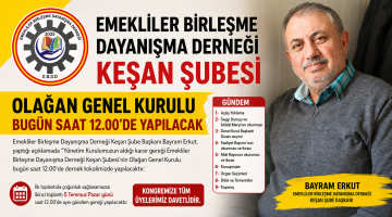 Emeklilerin kongresi bugün yapılacak