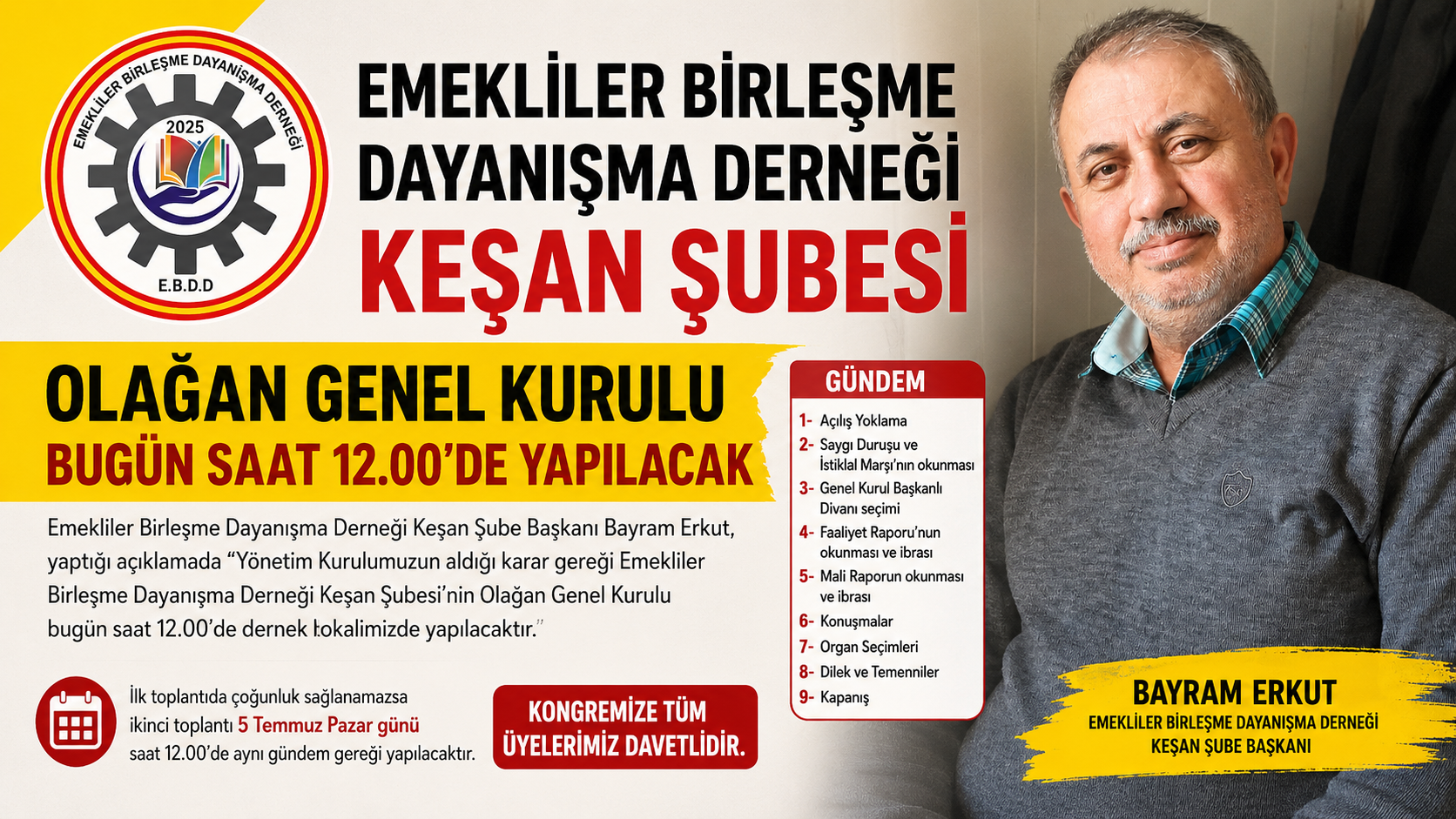 Emeklilerin kongresi bugün yapılacak