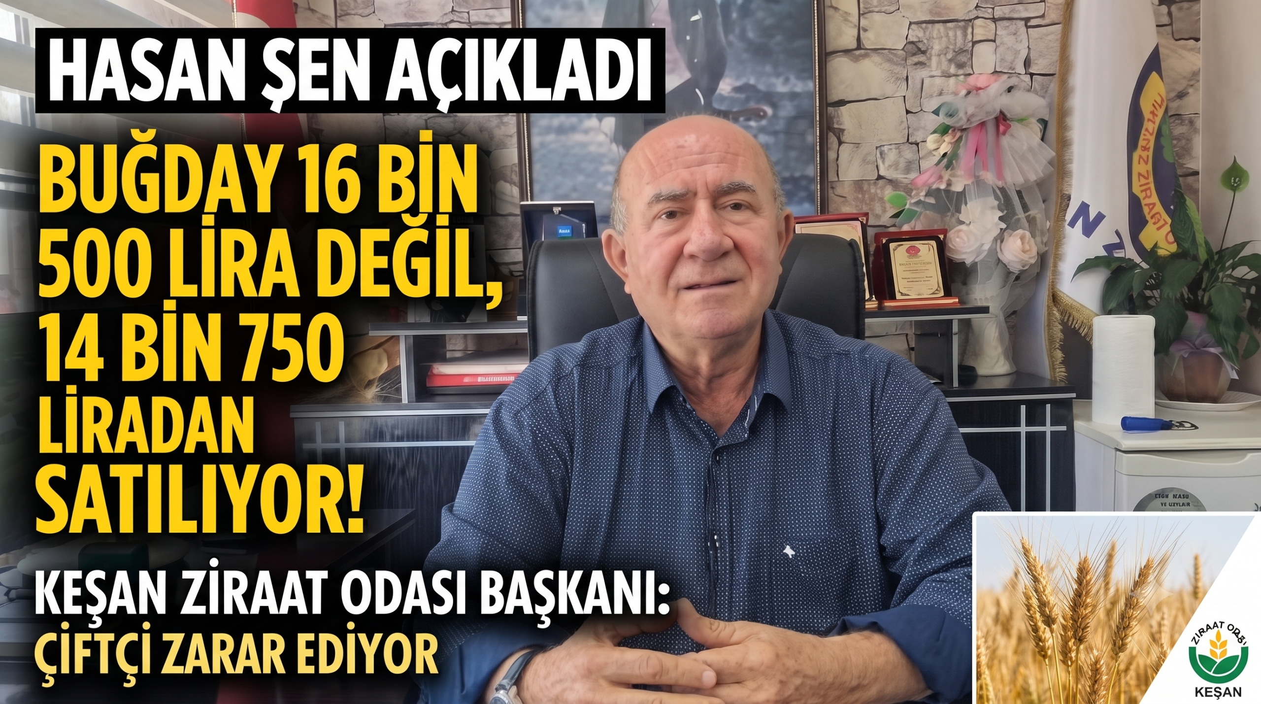 Şen: “Çiftçi zarar ederek üretim yapıyor”