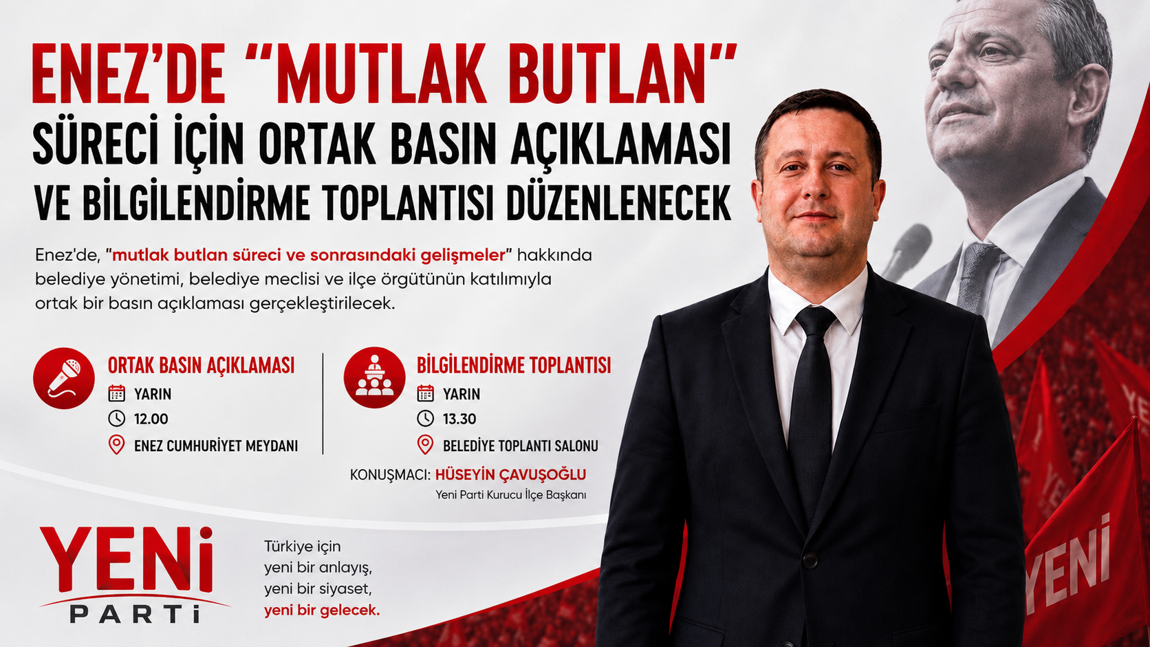 Hüseyin Çavuşoğlu da basın açıklaması yapacak