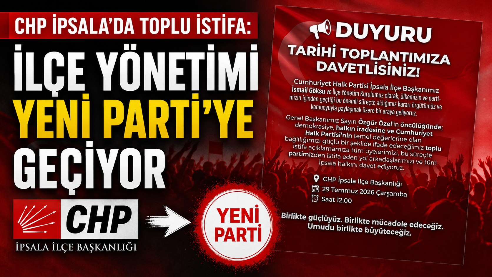 CHP İpsala’da toplu istifa yarın