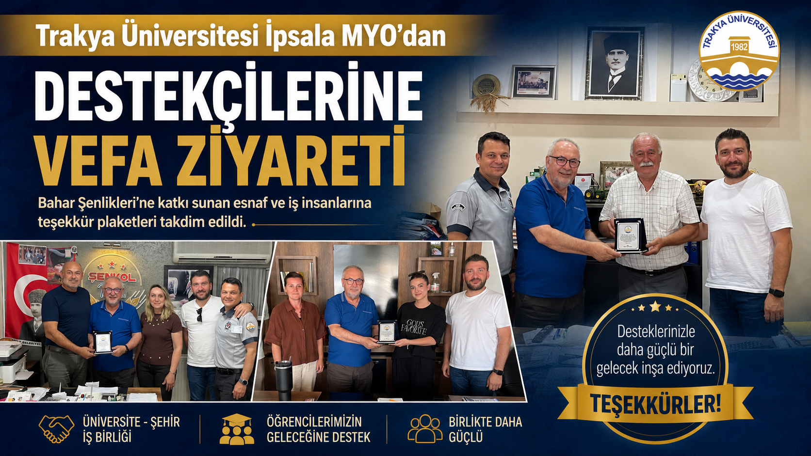 İpsala MYO’dan destekçilerine vefa ziyareti