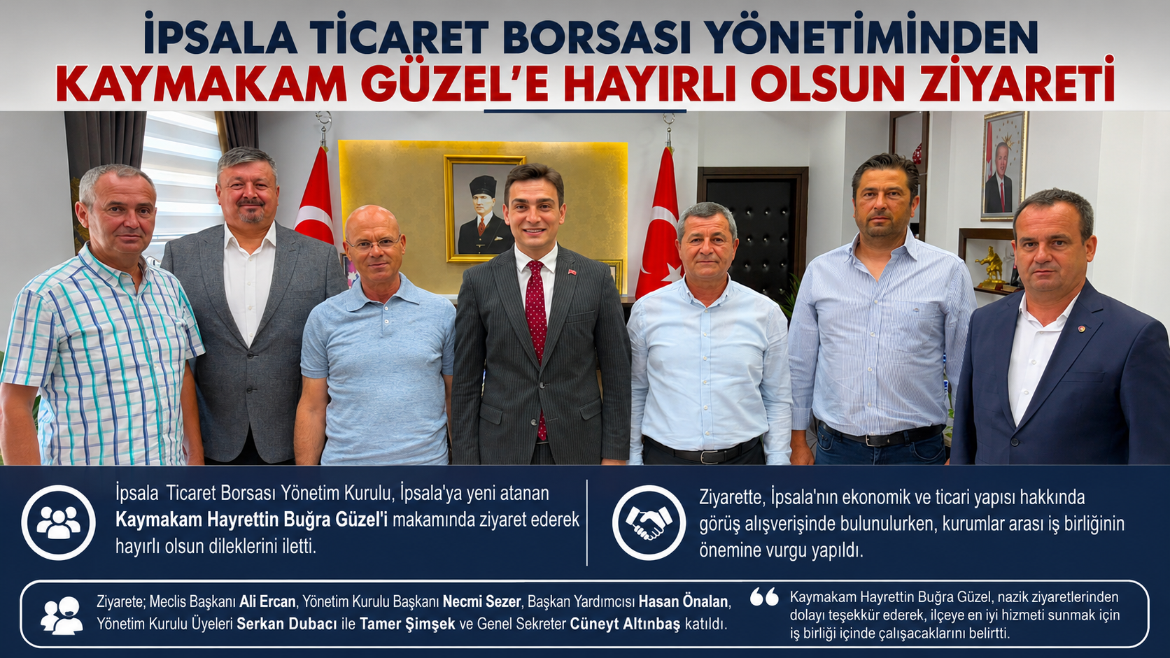 İpsala TB’den Kaymakam Güzel’e ziyaret