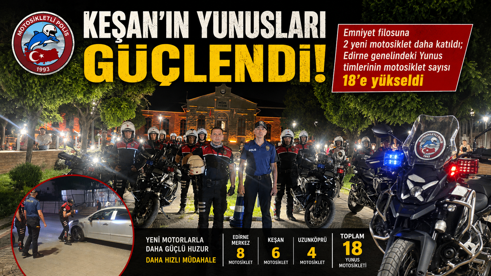 Keşan’ın Yunusları güçlendi: 2 motosiklet daha geldi