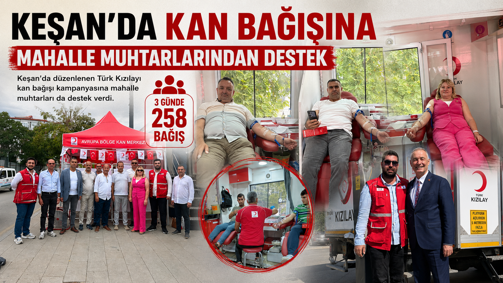 Keşan’da Kan Bağışına mahalle muhtarlarından destek