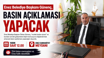 Özkan Günenç yarın basın açıklaması yapacak