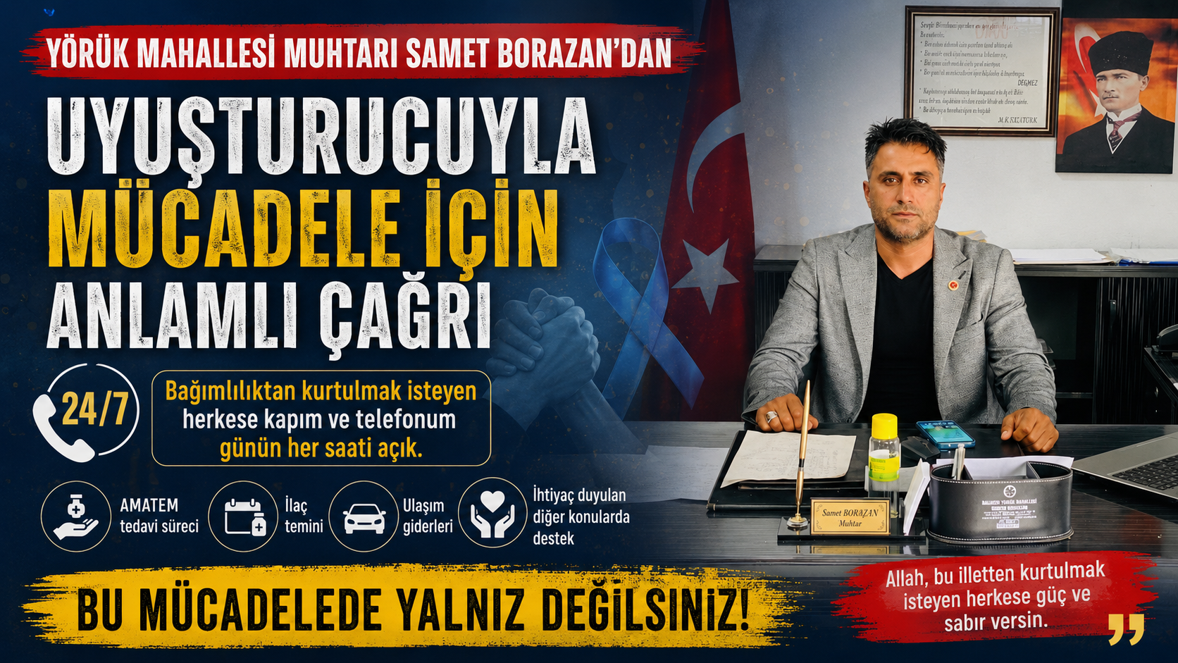 Samet Borazan’dan uyuşturucuyla mücadele için anlamlı çağrı