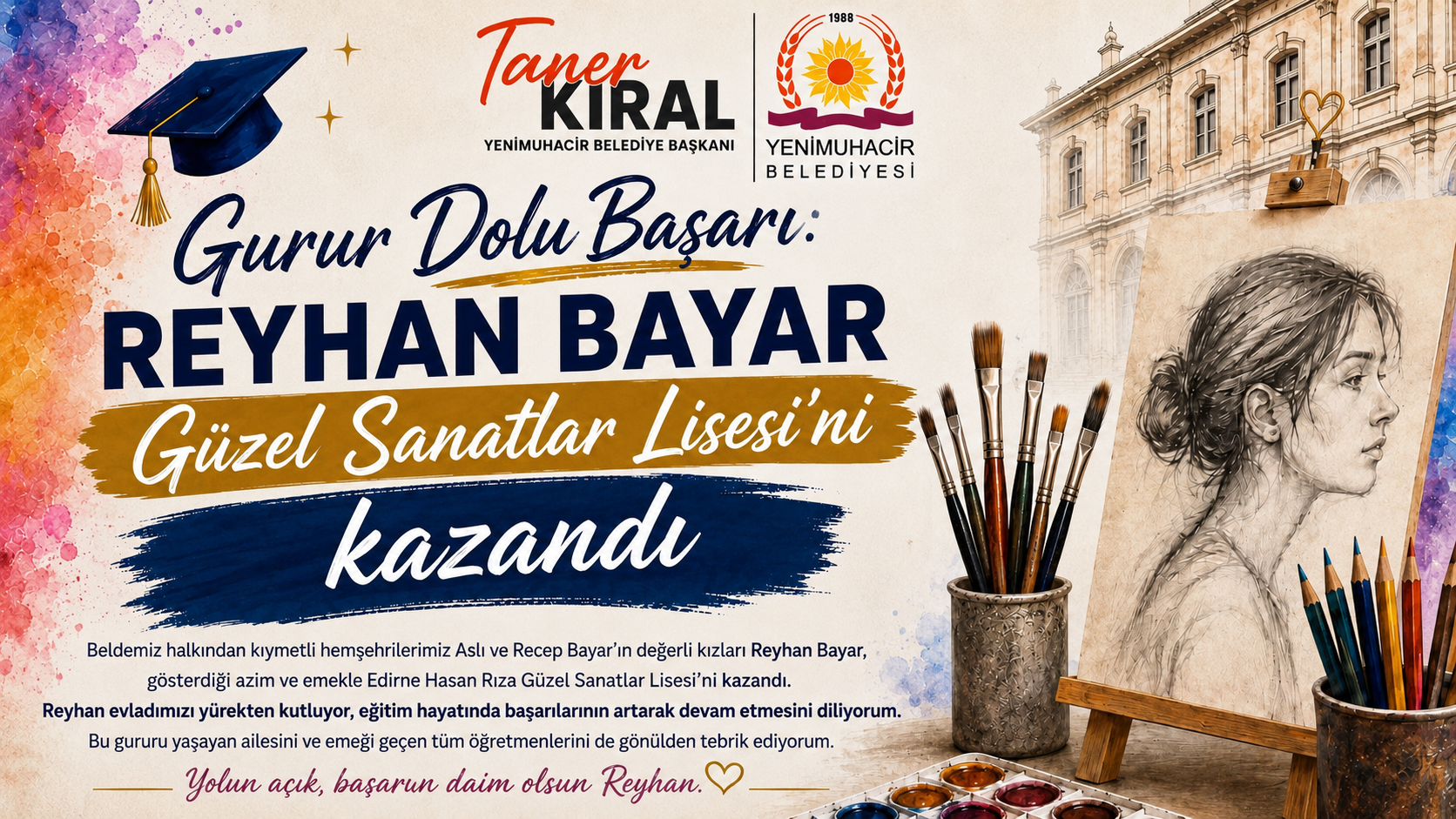 Reyhan Bayar Güzel Sanatlar Lisesi’ni kazandı
