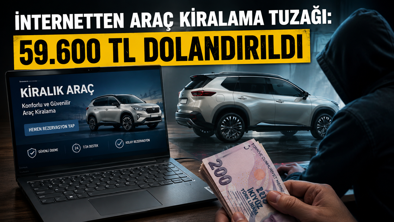İnternetten araç kiralama tuzağı: 59.600 TL dolandırıldı