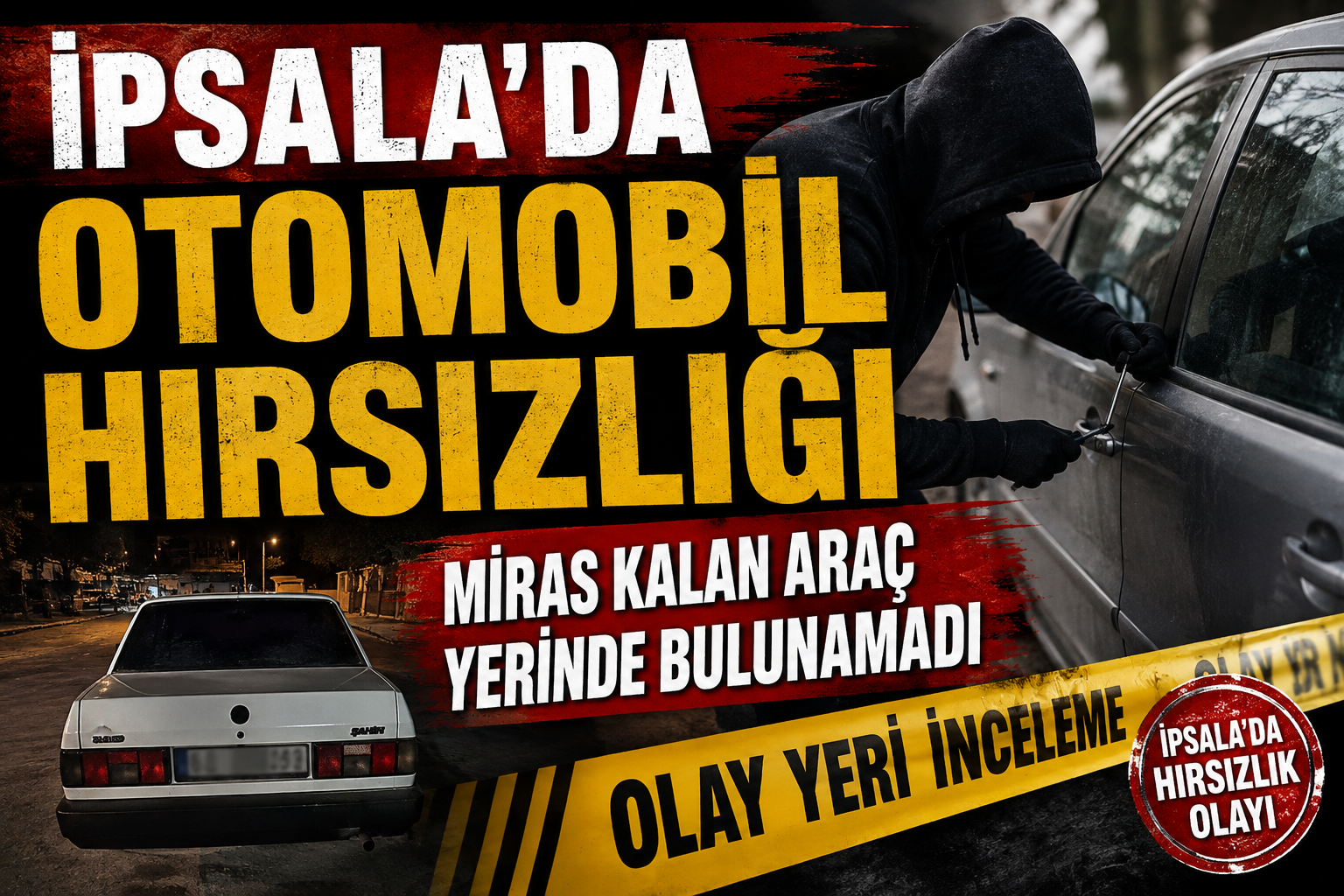 İpsala’da Miras kalan araç yerinde bulunamadı