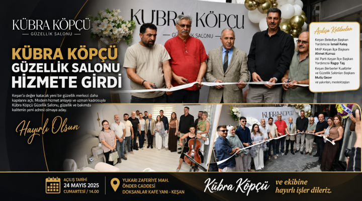 Kübra Köpçü Güzellik Salonu hizmete girdi