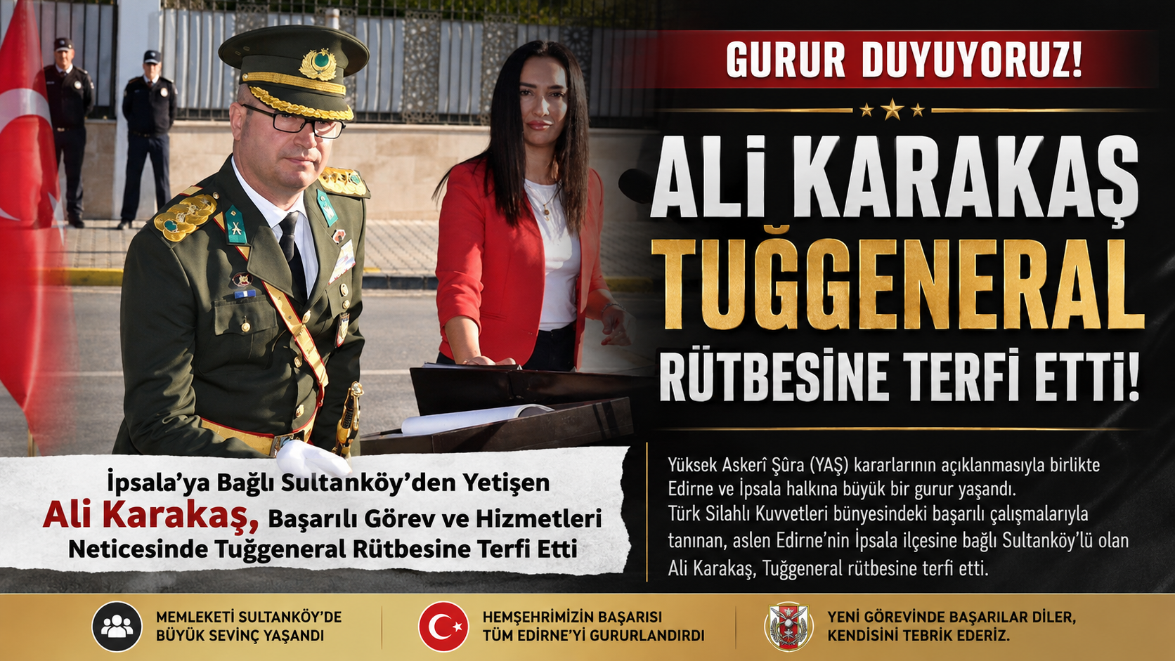 Ali Karakaş Tuğgeneralliğe yükseltildi!