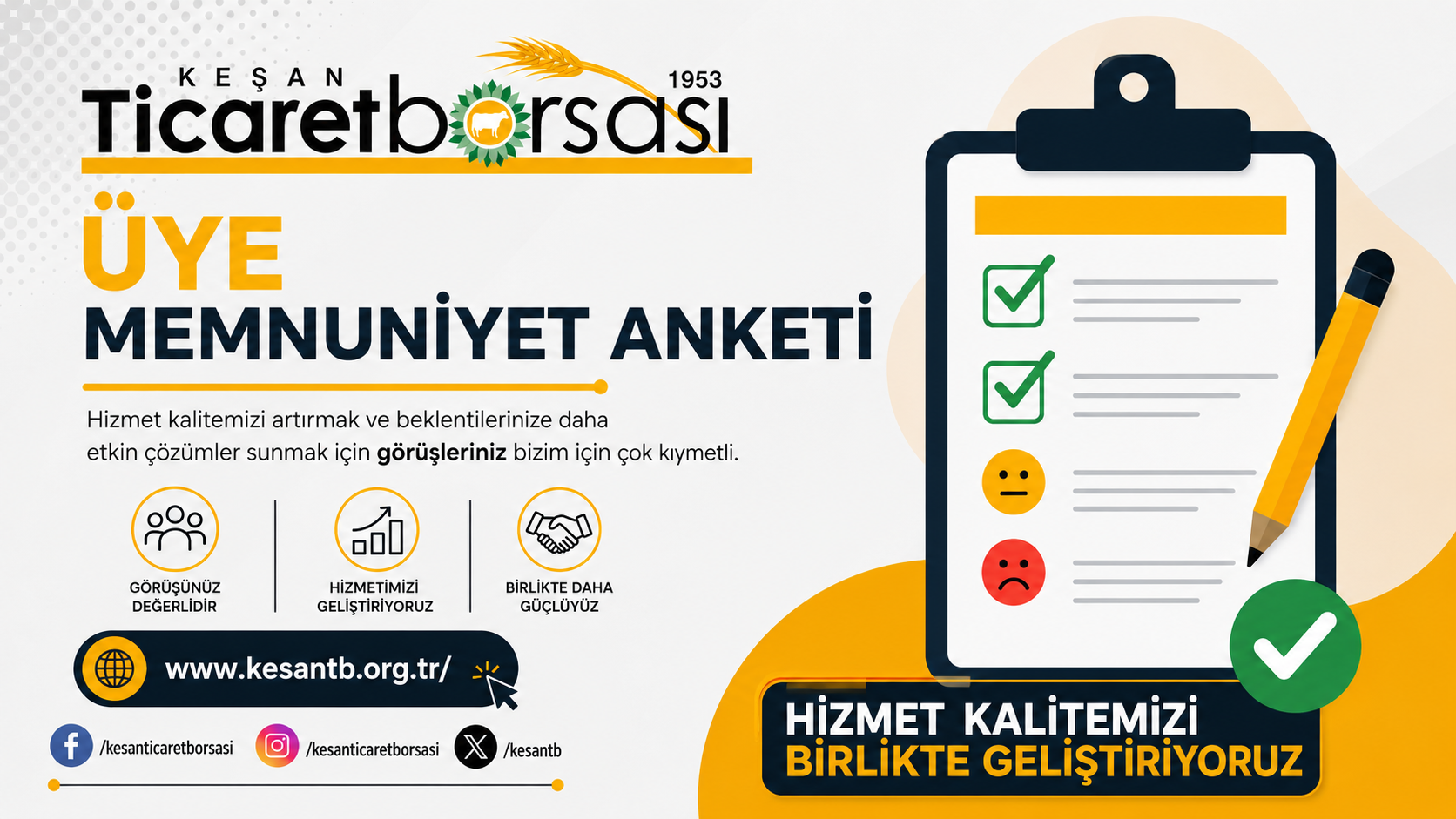 Keşan Ticaret Borsası’ndan memnuniyet anketi