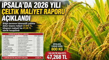 İpsala’da 2026 yılı çeltik maliyet raporu açıklandı