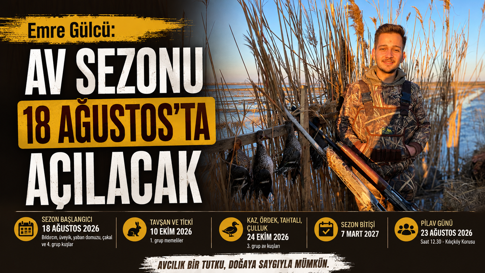 Emre Gülcü: “Av sezonu 18 Ağustos’ta açılacak”