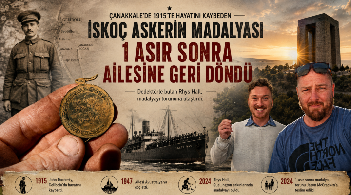 Madalyası 1 asır sonra ailesine geri verildi