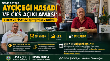 Hasan Şen’den ayçiçeği hasadı ve ÇKS açıklaması
