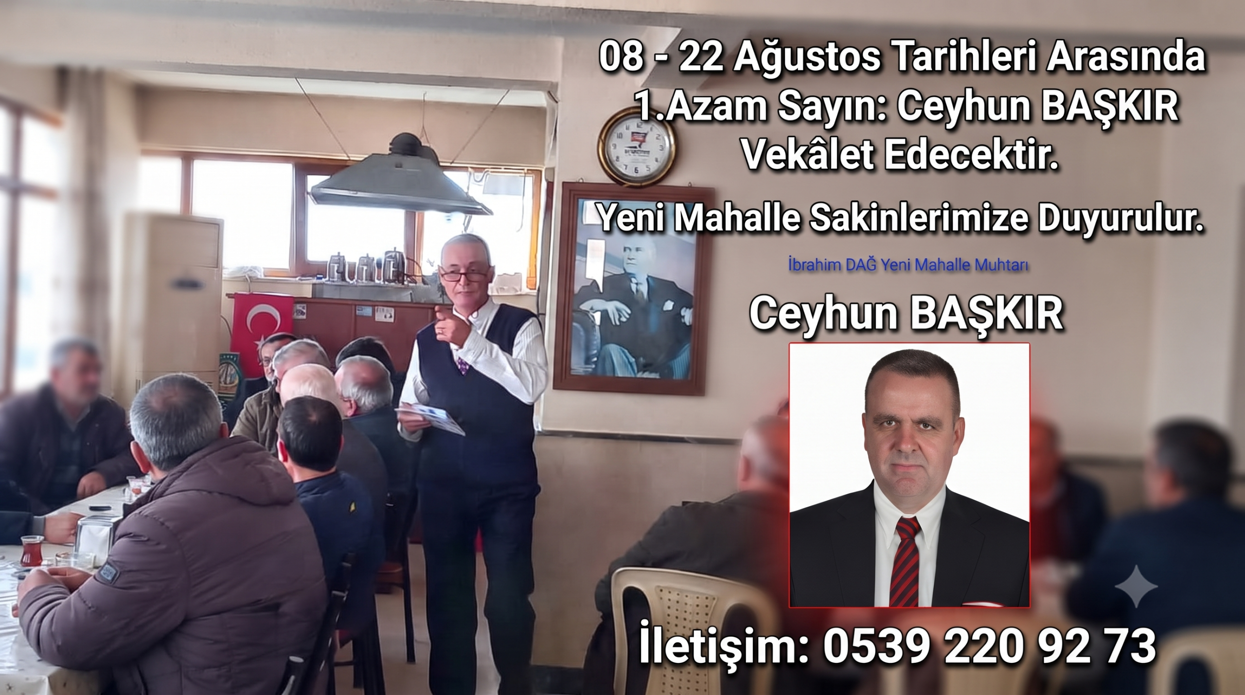 Yeni Mahalle Muhtarı İbrahim Dağ izne ayrıldı