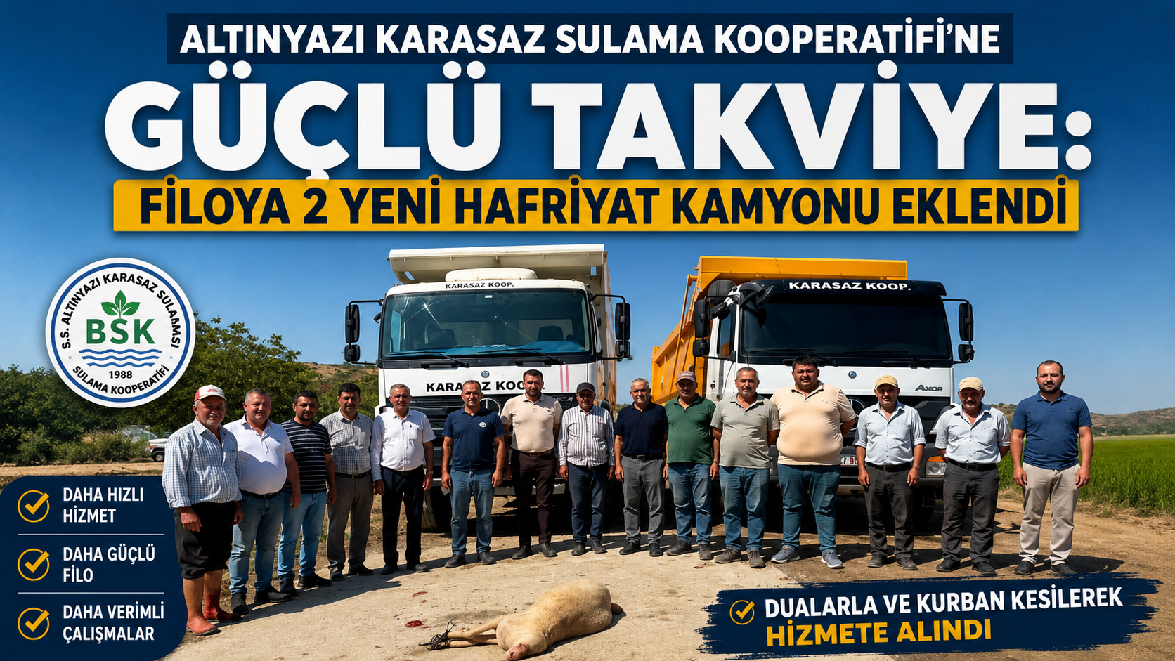Karasaz’a 2 hafriyat kamyonu