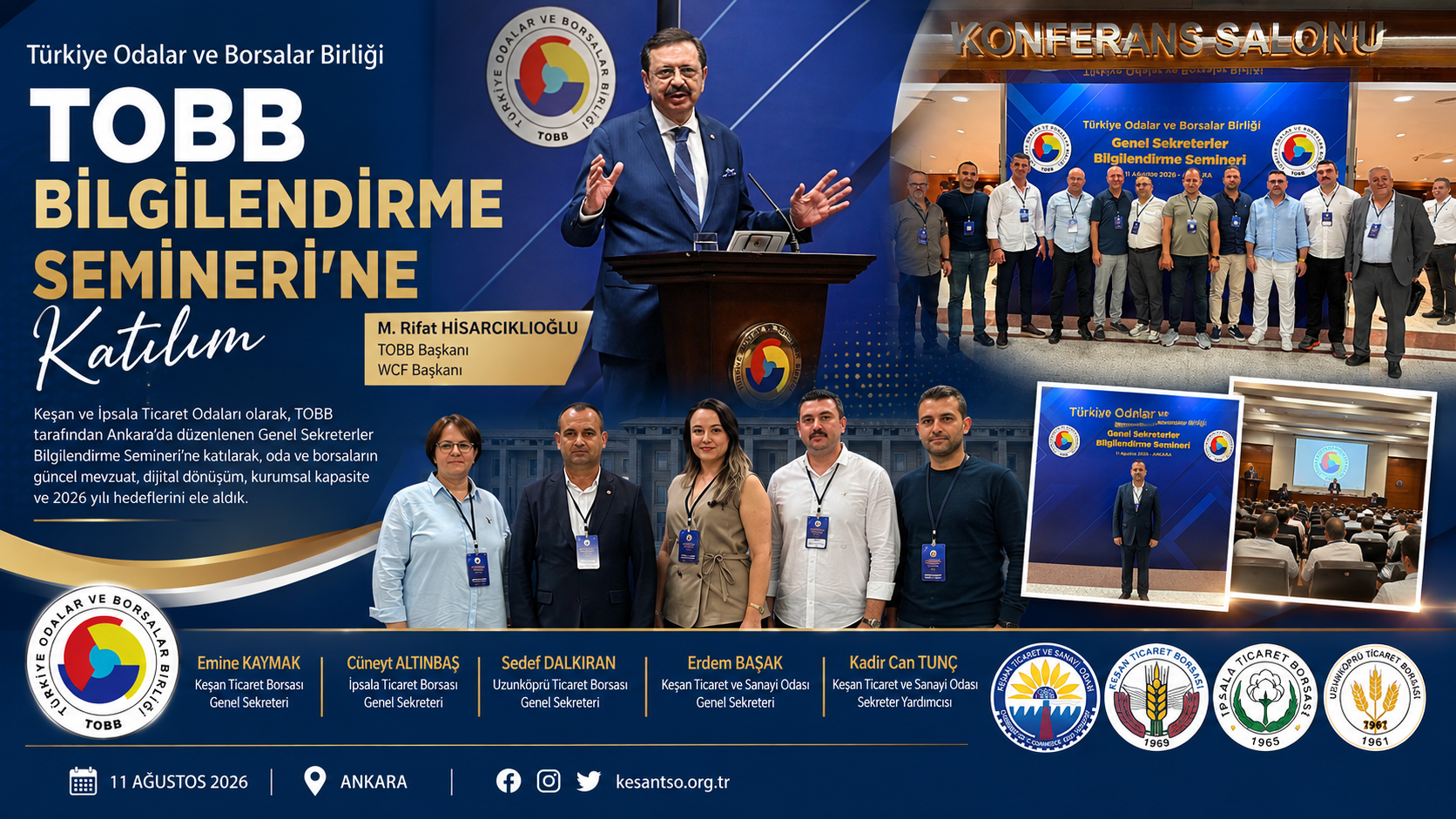Keşan ve İpsala’dan TOBB Seminerine katılım