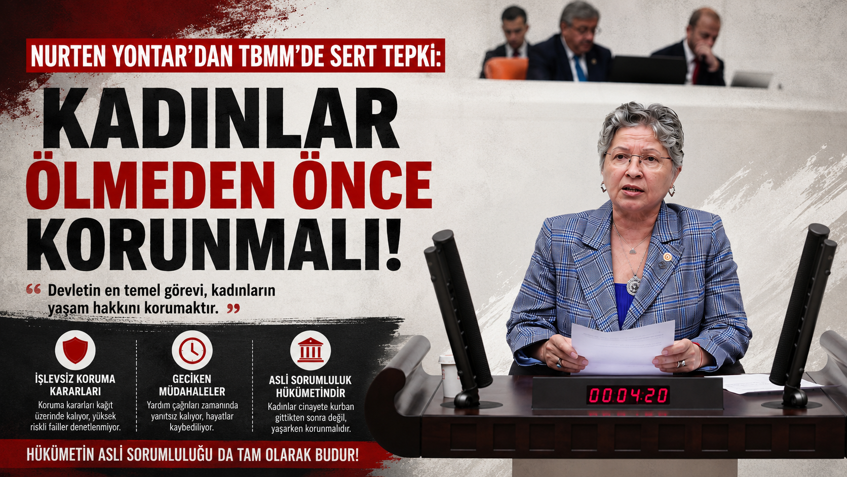 Yontar “Kadınlar ölmeden önce korunmalı”