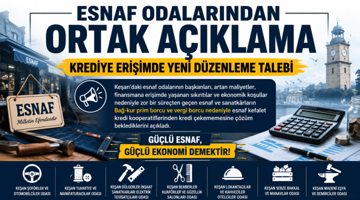 Esnaf odalarından ortak açıklama