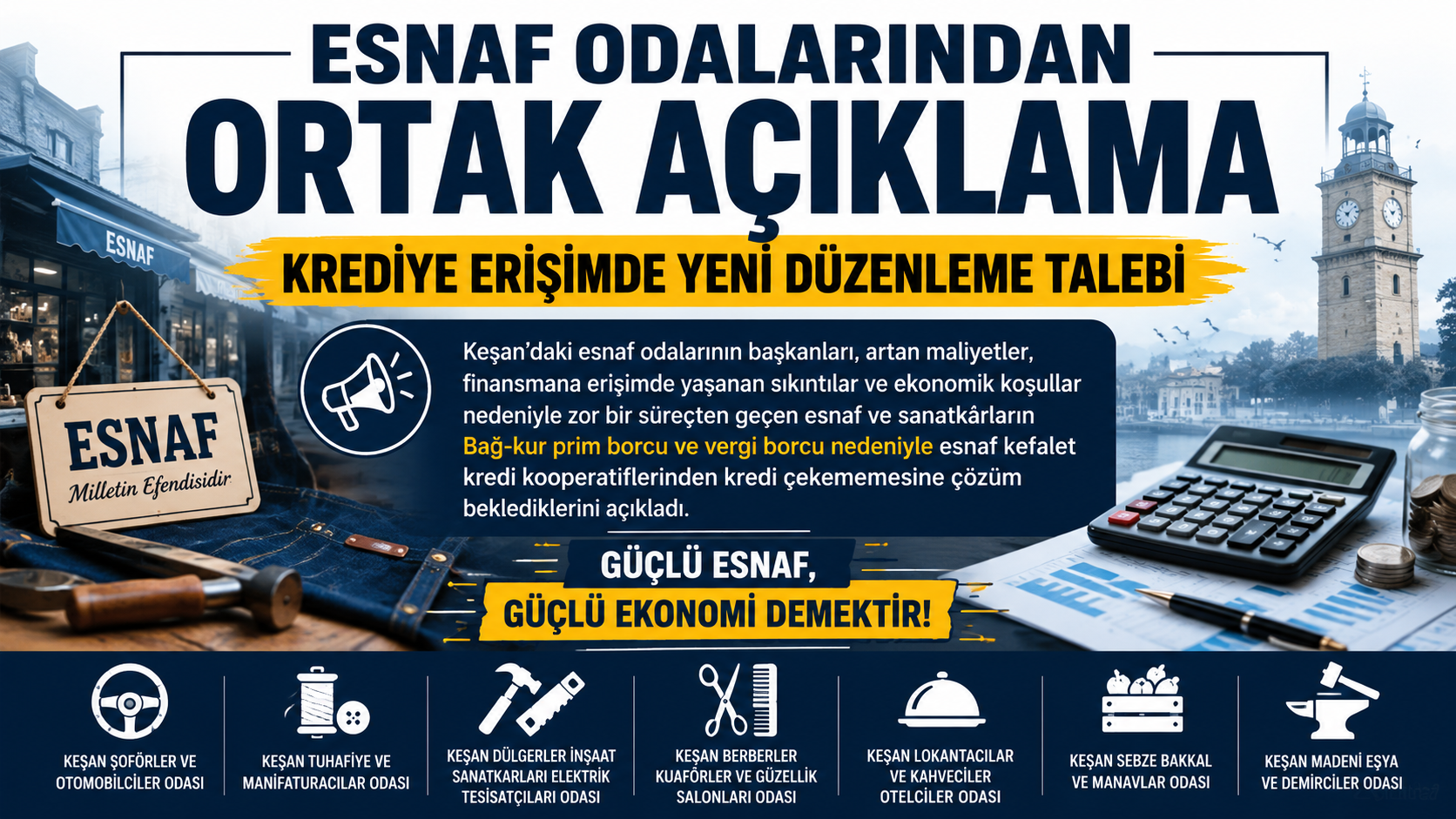Esnaf odalarından ortak açıklama