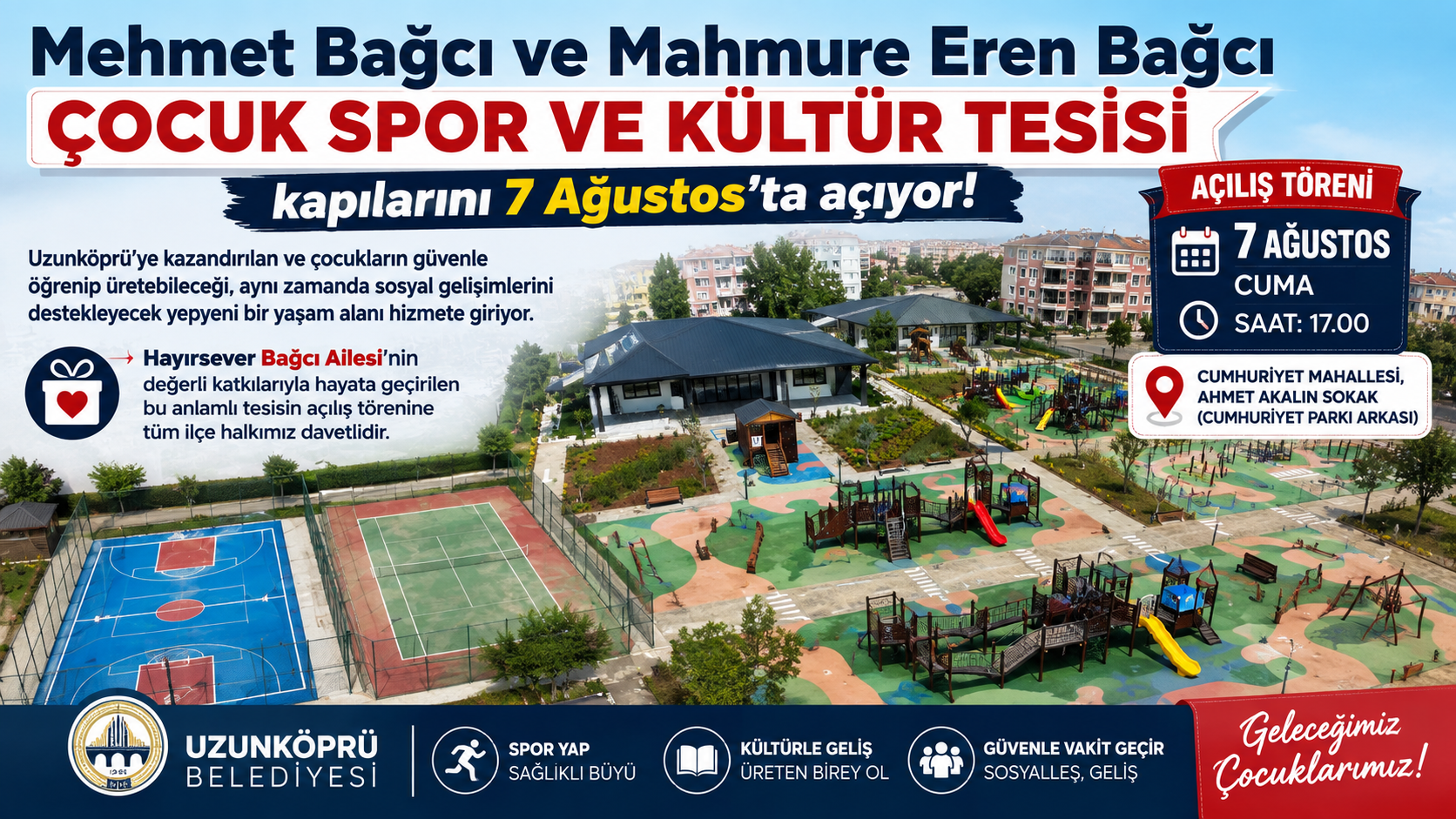 Uzunköprü’de Spor Kültür Tesisi 7 Ağustos’ta açılıyor