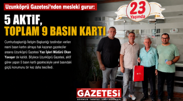 Uzunköprü Gazetesi’nden mesleki gurur