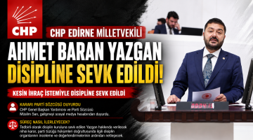 Ahmet Baran Yazgan disipline sevk edildi