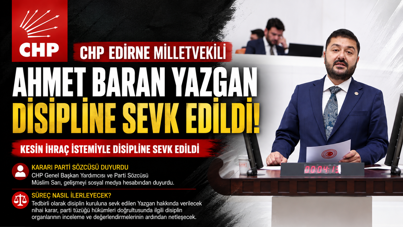Ahmet Baran Yazgan disipline sevk edildi