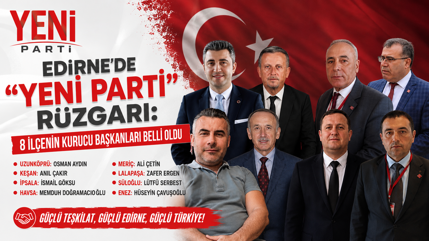 YP’nin Edirne ‘de 8 kurucu başkanı belli oldu